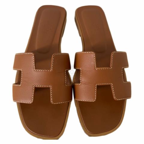 Sell Herm s Oran Sandals Brown HuntStreet